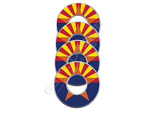 Get Outside Games 4 Arizona Flag VVashers - Washer Toss Washer Board Game Washers (4 VVashers with Container)