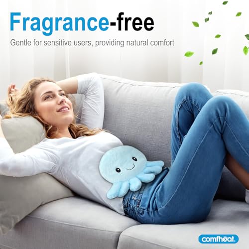 Image of Octopus Microwave Heating Pad for Pain Relief, Unscented Microwavable Heating Pads for Cramps, Neck Shoulder, Muscles, Small Natural Heat Pack Moist Heat with Washable Cover