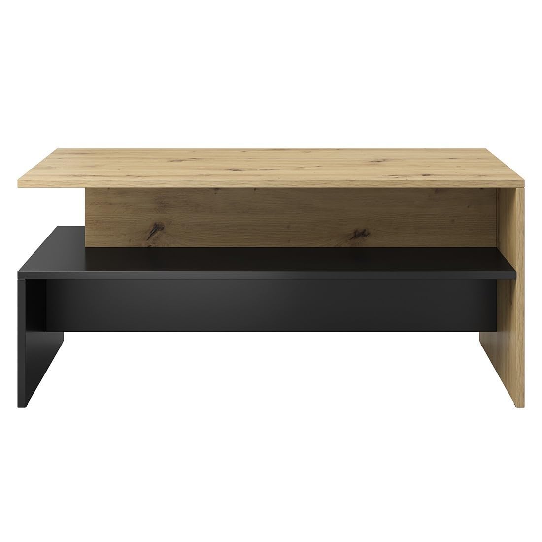 Ensemble Salon Complet Ramos – Chêne et Noir – 7 Meubles avec LED Multicolore intégrée