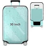 YHOUSE Suitcase Covers For Luggage, 30 Inch Clear PVC Luggage Covers Protector Full Thicken Transparent Waterproof Suitcase Sleeve With Large Velcro for 30' Wheeled Suitcases