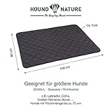 HOUND & NATURE Öko Hundedecke Davos - weiche Hundematte waschbar, gepolsterte Liegedecke für große Hunde hygienisch, robust & nachhaltig (L - 100x80 cm, Grau)