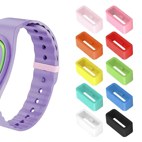 Image of 10 Pack Compatible with MagicBand+ /1.0 /2.0 Band Holder Clips, Soft Silicone Magic Band Locks Universal for 20mm Wide Bands Smart Watch Security Rings - Multicolor