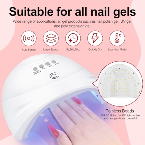 Coscelia BFXCA09122 53Pcs Gel Nail Polish Kit With U V Light And Drill Starter Kit 35 Colors Gel Nail Polish With 5Pcs Top Base Coat Nail Art All Seasons Professional Gel Manicure Kit Diy At Home Gifts thumb #3