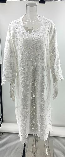 Women's Long Sleeve Lace See-Through Bodycon Sexy Nightclub Party Beach Bikini Cover Up Dress3