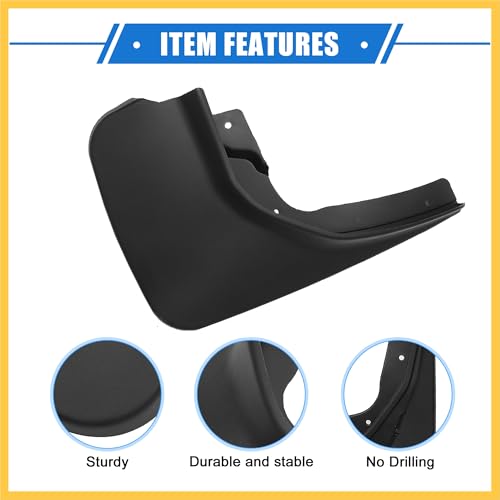 Image of Mud Flaps Kit Compatible for Ford Explorer 2011-2019, Quality Plastic Black Front and Rear Splash Guards Auto Replacement Parts