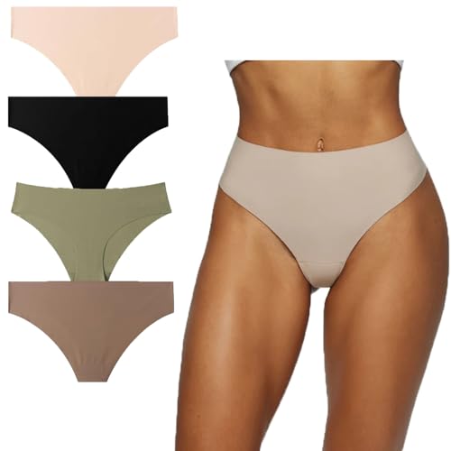 Invisible Camel Toe Thong, Comfort & Breathable Seamless High Waisted Thongs for Women