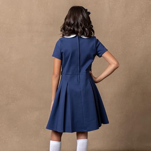 Hope & Henry Girls' Short Sleeve Ponte A-Line Dress3