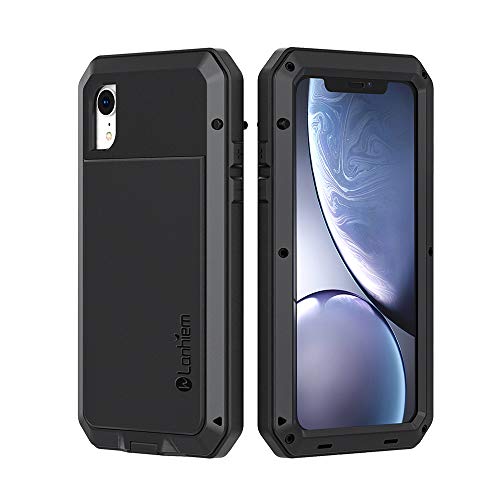 Lanhiem Funda iPhone XR, [Rugged Armour] Antigolpes Metal Estuche Protectora, Absorción de Choque y Duradera Fundas con Protector de Pantalla...