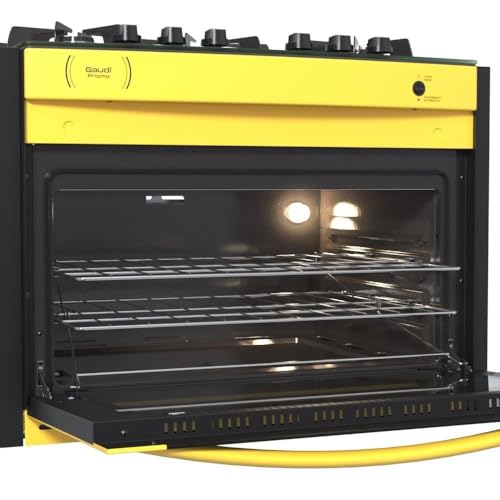 Fogao A Gas De Embutir Gaudi Prisma Vitreo Bl 5q Amarelo Gas Glp