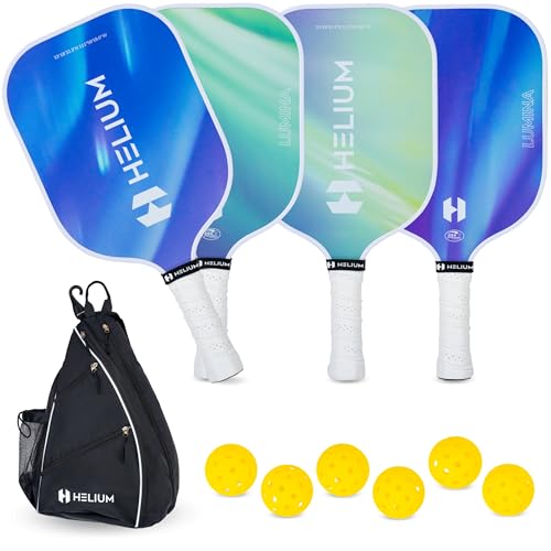 Helium Pro Carbon Fiber Pickleball Paddles - USAPA Certified - High-Spin Texture Lightweight Honeycomb Core