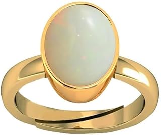 SIDHGEMS 9.25 Ratti 8.00 Carat Certified Natural AA++ Quality Panchdhatu White Fire Opal Loose Gemstone Gold Plated Adjust... Price In India