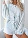 Casual Tops for Women Round Neck Tie Dye Sleep Set Loose Pajamas Long Sleeve Comfortable Sleepwear Ladies Button Down Nightwear Soft Pj Lounge Sets with Shorts Dark Blue,Medium