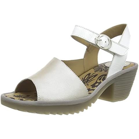 Fly London Women's Silver/OFFWHITE Sandal Cover