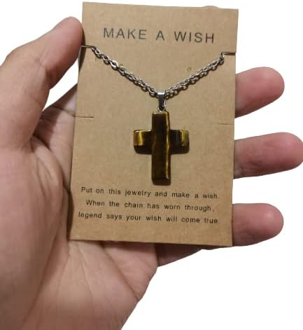 Vista 2 de Collar pequeño y delicado con dije de cruz con cuentas de semillas de turquesa bohemia, gargantilla para mujeres y hombres, joyería de fe para regalo