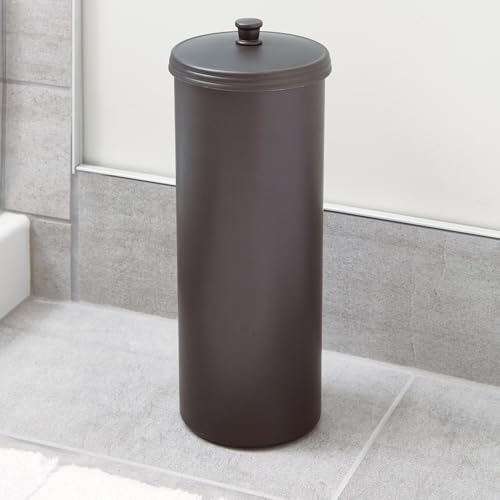 image for InterDesign iDesign Freestanding Toilet Paper Canister with Lid for 3 