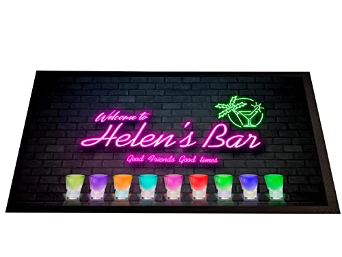 Personalised Bar Runner Mat - Neon Shots, cocktail bar mat, home bar accessories