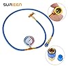 Surieen R134A Car AC Refrigerant Charge Hose Kit with Gauge, Universal Freon Can Tap and R134a Low Side Quick Couple Air Conditioning Can Tap Air Conditioning Pressure Gauge #1