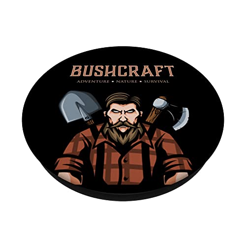 Bushcraft Adventure Nature Survival Outdoor Living Camping PopSockets Swappable PopGrip, Black - Image 2
