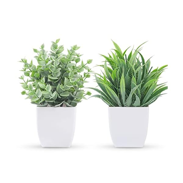 Der rose 2 pack small fake plants mini artificial potted plants for table desk home bathroom office decor  urban country home decor