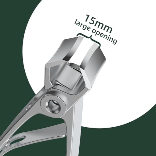 Image of Nail Clippers for Men and Seniors 2-Pack Large Wide Jaw Opening, Sharp Slant Blade & Curved Blade Toenail Clippers for Thick Nails, Heavy Duty Nail Cutter for Thick Toenails and Ingrown Nails
