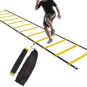 Agility Ladder Speed Ladder 6m Agility Ladder with 12 Adjustable Rungs Football Ladder Training Speed Ladder Agility Ladder Speed Training Set Exercise Sport Agility Ladder for Rugby Tennis Basketball