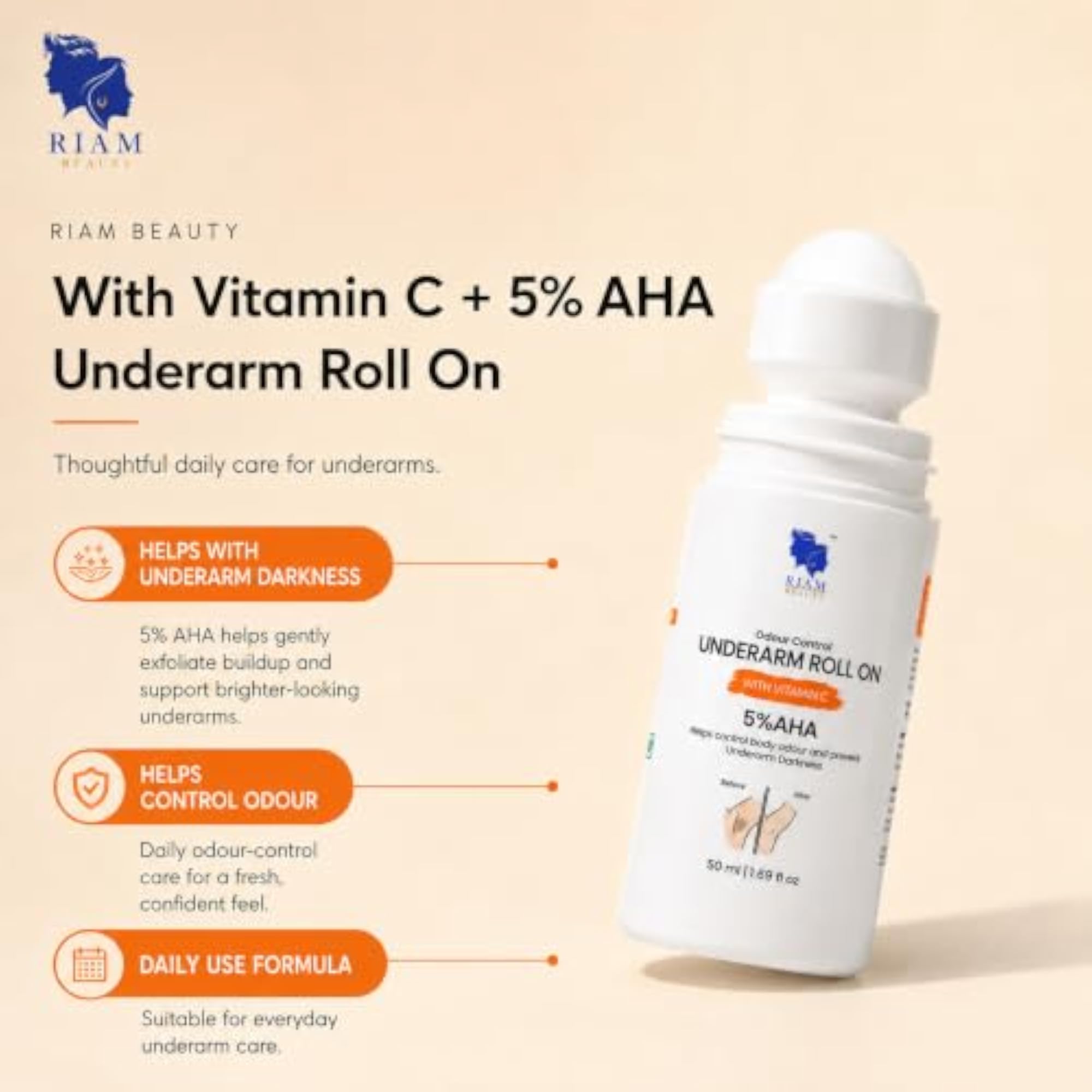 Underarm Roll On for Women & Men 50ml