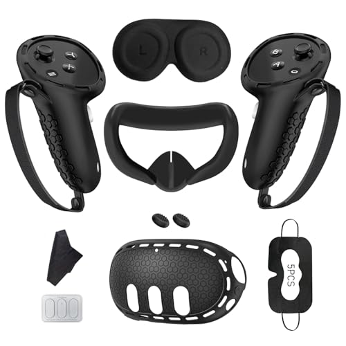 Image of New World 8-in-1 VR Accessories for Meta Quest 3, Silicone Protective Case Set Compatible with Meta /Oculus Quest 3, Controller Sleeve, Quest 3 VR Shell, Face Cover, Lens Cover,Grips