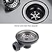 SING F LTD Set of 3 Kitchen Sink Collection Metal Sink Drain Strainer Stopper Waste Plug Kit with Square and Round Overflow Lids Kitchen Sink Accessory 120mm for 4.6cm Sink Hole