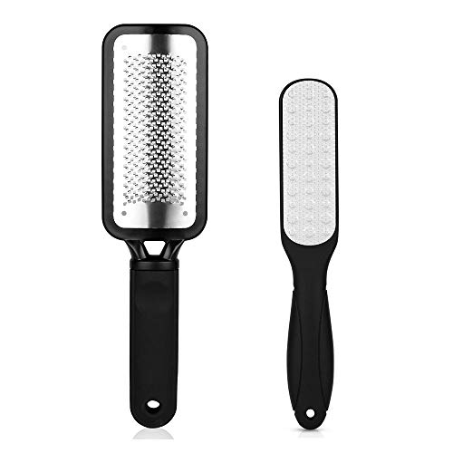 Foot Files, Foot Scrubber Callus Remover for Feet, Colossal Pedicure Rasp Foot File, Stainless Steel File Foot Care Pedicure, Removes Hard Skin, Dead Skin, Foot Scrub Care Tool, Dry& Wet Feet (2PCS)