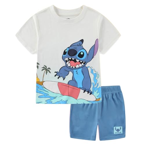 Disney Lilo & Stitch Boys Short Sleeve T-Shirt and Mesh Short Set for Big Kids