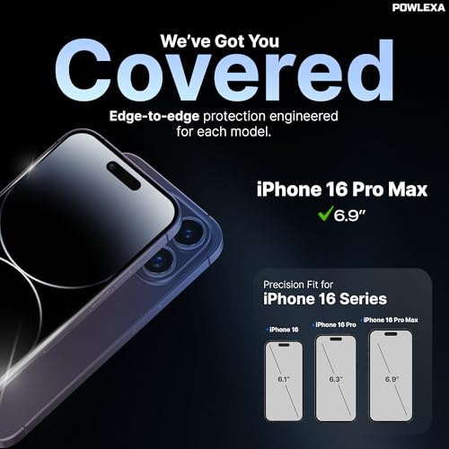 Image of 2 Pack Screen Protector for iPhone 16 Pro Max 6.9 Inch, Tempered Glass 9H+ Hardness 12FT Military Grade Shatterproof HD Clear, Scratch Resistant, Bubble Free Easy Installation, Case Friendly