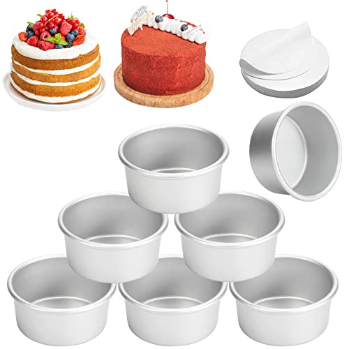 Small Cake Pans. 6 Inch Cake Pans Set of 4, Nonstick Round Cake Pans