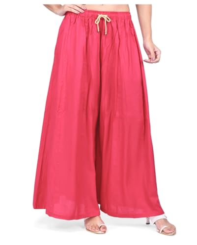 Image of TNQ Full Flared Cotton Palazzo Pants || Gold Print Printed Sharara Garara || Ethnic Or Casual Wear
