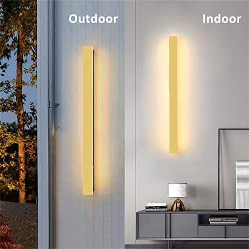 Applique murale LED dorée de 100cm design moderne étanche IP65 pour salon - 7