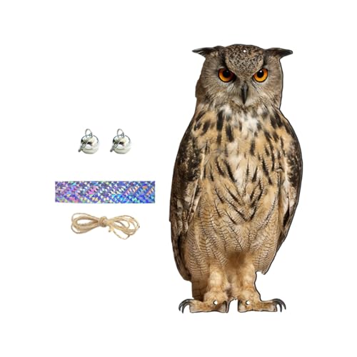 Image of Fake Owl Decoration Realistic Owl to Keep Birds Away for Rooftops Yard Patio Style B