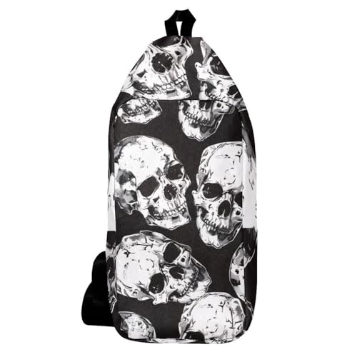 Sac à dos à bandoulière tête de mort multicolore pour homme et femme