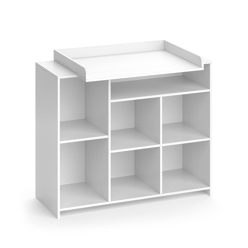 Vicco Mueble cambiador bebé "Oskar", Blanco, 113 x 100 cm con estante abierto