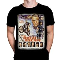 TEE FOR A REAL FAN - Featuring a print inspired by a 1963 American epic war suspense adventure film starring Steve McQueen, James Garner and Richard Attenborough. It's a fun and stylish way to show off your love for the war genre. SUPER SOFT - Made f...