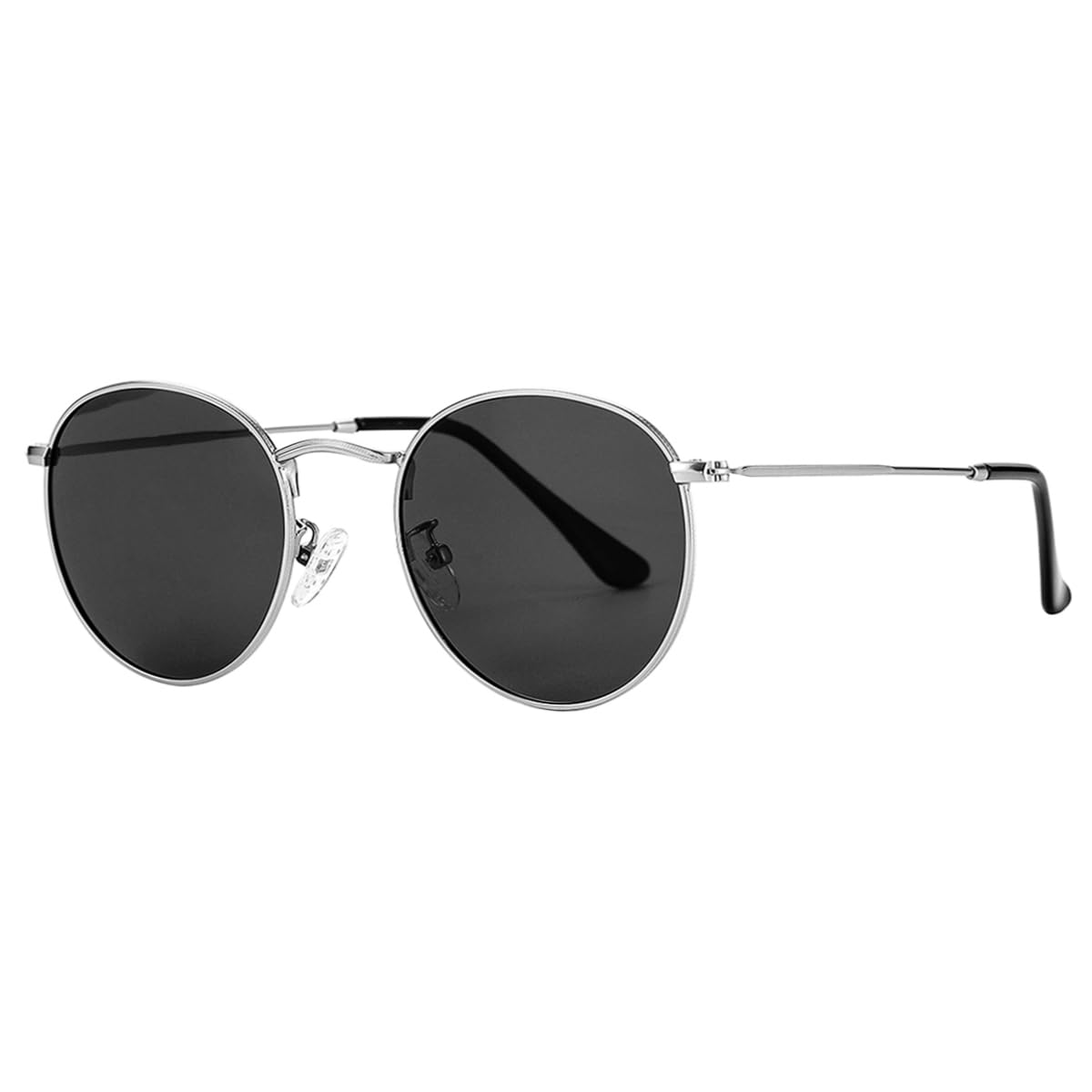 Gleyemor Classic Polarized Round Sunglasses for Women Men, Trendy Metal Frame Shades