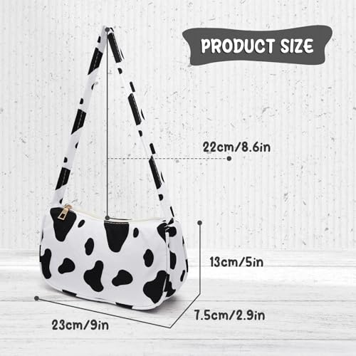 Shoulder Bag for Women, Nylon Small Crescent Bag with Cow Pattern or Zebra Stripes, Women's Shoulder Handbags2