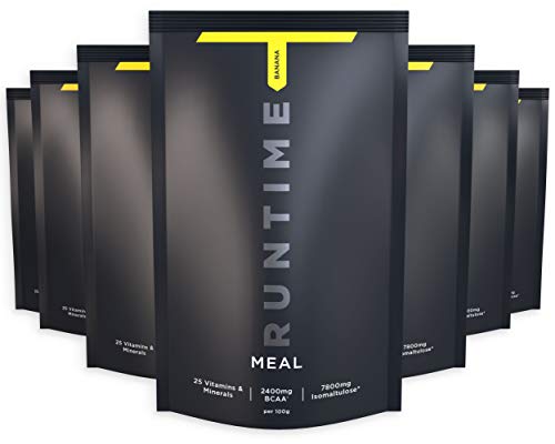 Preisvergleich Produktbild Runtime Meal - vollwertiger Mahlzeitersatz für langanhaltende Sättigung, Energie, Konzentration und Leistungsfähigkeit, mit Vitaminen und Nährstoffen, 8 x 100g (Banana)