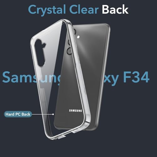 Image of Jkobi Lifetime Anti-Yellow Clear Back Cover Case for Samsung Galaxy F34 5G (Sleek Hard Crystal | Shockproof and Camera Protection)
