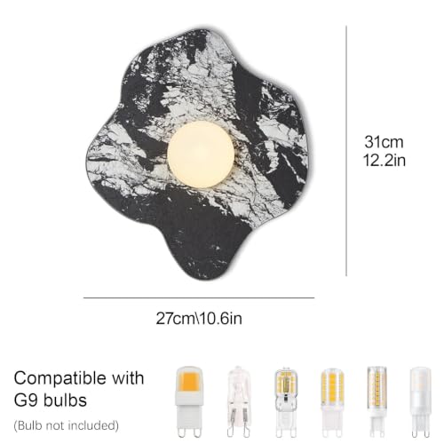 Aplique de pared de mármol oscuro y cristal con diseño de globo nórdico 5