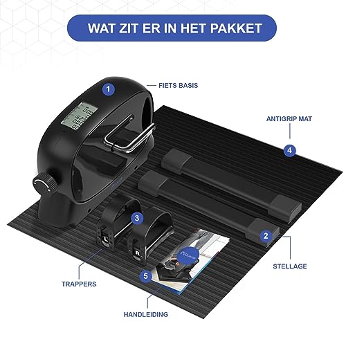 Duerté - Stoelfiets Bewegingstrainer - Bureau Fiets Trainer - Deskbike Fitness - Home Gym Mobiliteitstrainer en Beentrainer - met LCD monitor voor afvallen en Antislipmat - Afbeelding 7