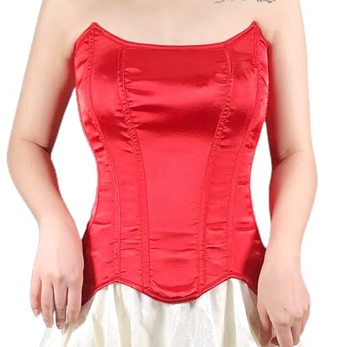 Corsé de pecho tipo vendaje para mujer, moldeador de cuerpo, corpiño deshuesado, faja moldeadora de cintura, top corto, Rojo, Small