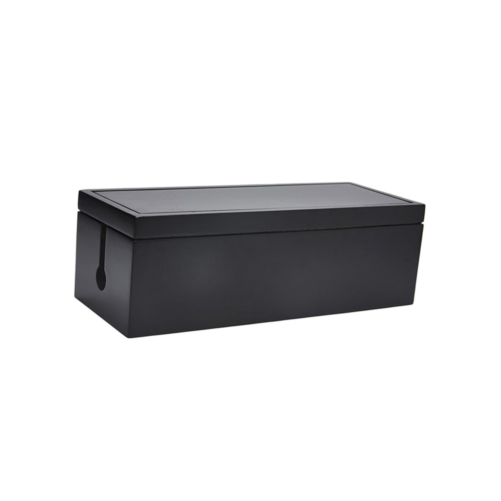 Amosfun Caja Organizadora para Cables y Enchufes Negra de Plástico Diseño Ranurado para Gestión Rápida en Hogar y Oficina