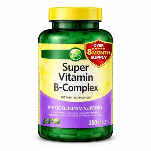 KP+ Super Vitamin B-Complex | Energy Support | 250 Tablets | Non-GMO | Gluten Free | Pack of 1