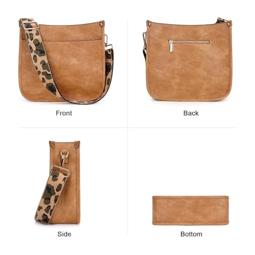 Image of Crossbody Bag Women Vegan Leather Hobo Handbag Trendy Crossbody Shoulder Bag Purses For Women with 2 Adjustable Strap