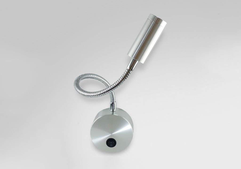 Aplique de pared LED blanco con cuello de cisne flexible para lectura en dormitorio