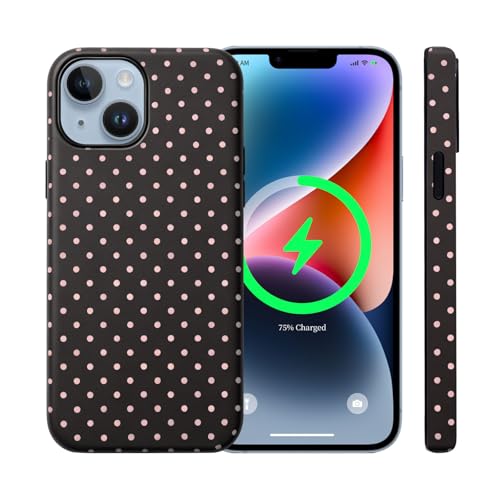 Coque iPhone 11 antichoc et compatible MagSafe à pois marron